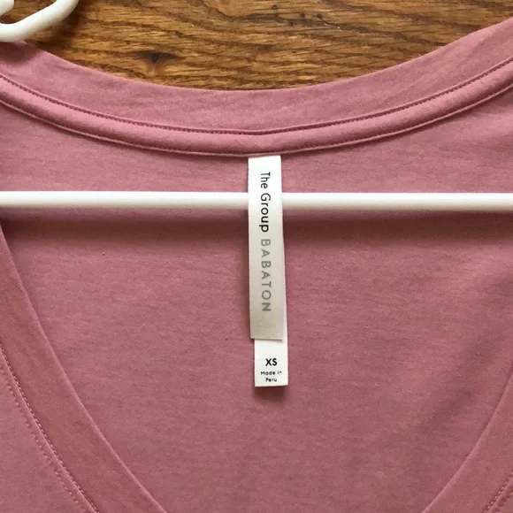 Aritzia, The Group by Babaton, Foundation V-Neck T-Shirt, pink, size XS - Picture 4 of 7